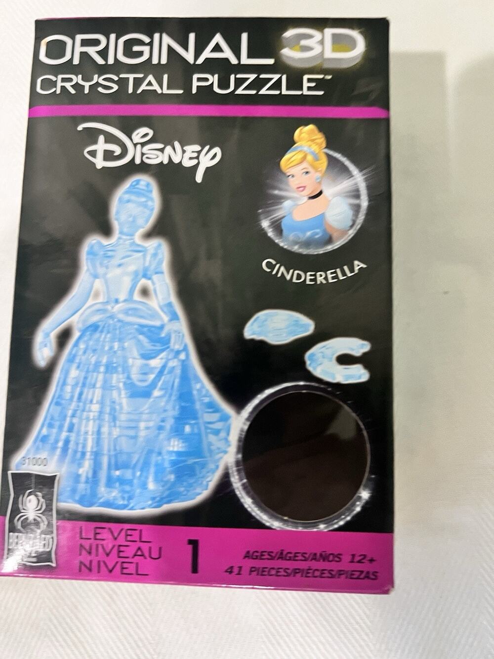 BePuzzled Disney Cinderella 3D Crystal Puzzle Blue Missing Pieaces